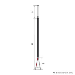 iOVEO 035HP01310 - PT100 - Sonde de température 3 conducteurs avec câble en PVC jusqu'à 105 °C, 10 mètres