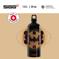 Sigg - Gourde Aluminium - Traveller Batman Classic Gold (The Batman) - Certifiée Neutre En CO2 - Convient Aux Boissons Gazeuses
