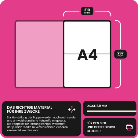 Netuno 20 feuilles de feutre de bière A4 210x 297 mm 1 mm (430g) carton à bière idéal pour sous-bocks dessous de verre passe-par