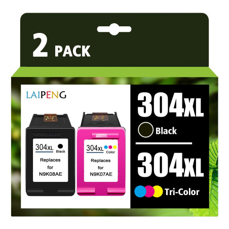 LAIPENG 304XL 304 XL Cartouche d'encre Remanufacturées pour HP Envy 5000 5010 5030 5032 DeskJet 2600 2620 2622 2630 2633 3720 37