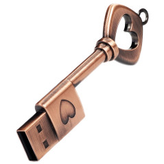 leizhan Clé USB 64Go, Clef USB en Forme de Clé Rétro Métal Mémoire Stick USB 2.0 Pen Drive, Cadeau Personnalisé Femme Homme, Cle