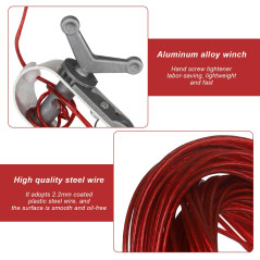 Tendeur Bache Piscine, SPRHR Tendeur Cable, Corde ce Tension pour Couvertures de Piscine, Diamètre 2mm, Longueur 30.5m, pour Séc