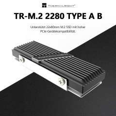 Thermalright TR-M.2 2280 TYPE A B 2280 Dissipateur de chaleur pour SSD M.2 2280 Dissipateur de chaleur Aluminium avec 2 conducti