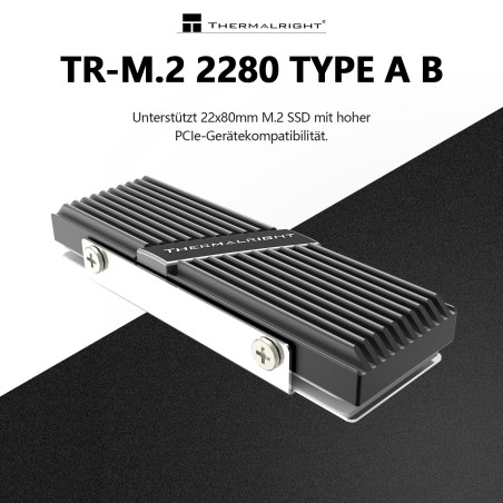 Thermalright TR-M.2 2280 TYPE A B 2280 Dissipateur de chaleur pour SSD M.2 2280 Dissipateur de chaleur Aluminium avec 2 conducti