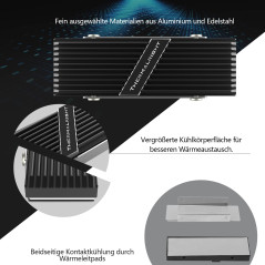 Thermalright TR-M.2 2280 TYPE A B 2280 Dissipateur de chaleur pour SSD M.2 2280 Dissipateur de chaleur Aluminium avec 2 conducti