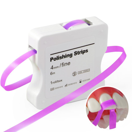 Annhua Polissage Dentaire en Résine Lime Dentaire, Largeur 4 mm, Longueur 6 m. Papier Abrasif Dentaire pour le Ponçage, le Meula