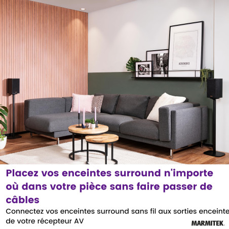 Marmitek Transmetteur audio sans fil - Surround Anywhere 221 - Rendez vos haut-parleurs arrière - Sans retard ni perte de qualit