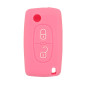 BROVACS Coque de protection en silicone compatible avec Peugeot Citroën CV4302 à 2 boutons Rose