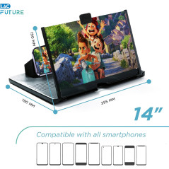 LAC Agrandisseur Ecran Telephone 14” - 3D HD Loupe Ecran Telephone Portable, Cadeaux Hommes Originaux