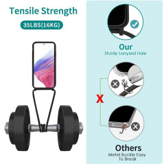CaseLover Coque avec Cordon pour Samsung Galaxy A53 5G, Coque de Cellulaire Corde Silicone Étui en Motif Coeur avec Réglable Col