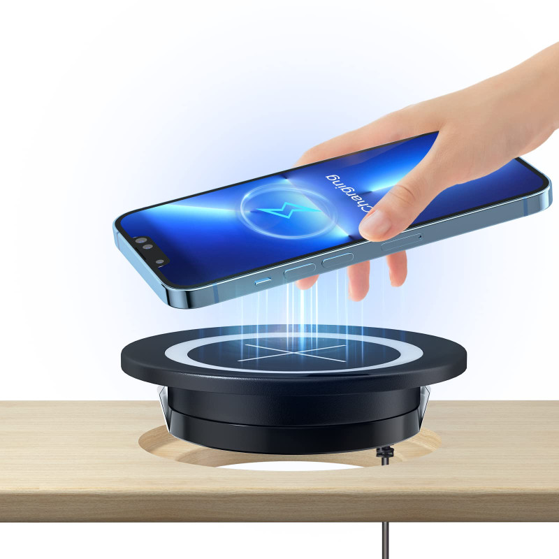 Chargeur sans Fil Qi pour Les Meubles Chargeur Induction encastrable compatibles Qi avec Un diamètre de 60mm 2.36 "Trou d'insert Chargeur sans Fil Qi pour Les Meubles Chargeur Induction encastrable compatibles Qi avec Un diamètre de 60mm 2.36 "Trou d'insert