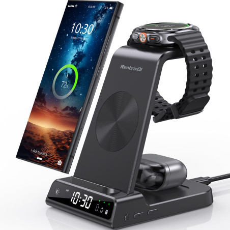 Chargeur Induction pour Samsung Galaxy S25 Ultra, Chargeur sans Fil Inductive pour Samsung Galaxy Watch Ultra/8/7/6/5, Chargeur