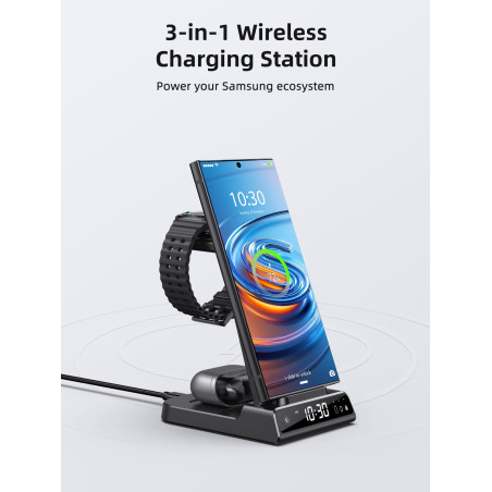 Chargeur Induction pour Samsung Galaxy S25 Ultra, Chargeur sans Fil Inductive pour Samsung Galaxy Watch Ultra/8/7/6/5, Chargeur