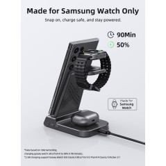 Chargeur Induction pour Samsung Galaxy S25 Ultra, Chargeur sans Fil Inductive pour Samsung Galaxy Watch Ultra/8/7/6/5, Chargeur 