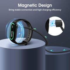TiMOVO 2 PCS Câble de Chargeur Compatible avec Redmi Watch 5/4/Xiaomi Smart Band 9/9 pro/8/8 Pro/Active, 1M Câble de Charge USB 