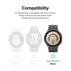 Ringke Coque Compatible avec Samsung Galaxy Watch 5 Pro 45mm [Slim] Transparente Solide Rigide Bumper pour Samsung Watch 5 Pro 4