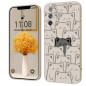 Coque Souple en Silicone Compatible avec Samsung Galaxy S20 FE - [Chat Motif] Housse de Protection Créative Anti-Chute Étui,Blan