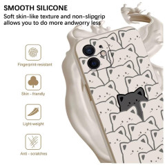 Coque Souple en Silicone Compatible avec Samsung Galaxy S20 FE - [Chat Motif] Housse de Protection Créative Anti-Chute Étui,Blan