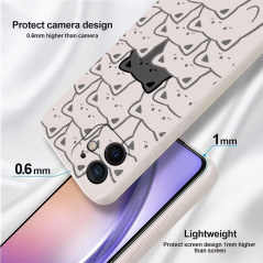 Coque Souple en Silicone Compatible avec Samsung Galaxy S20 FE - [Chat Motif] Housse de Protection Créative Anti-Chute Étui,Blan