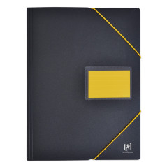 OXFORD Protège-Documents Students A4 200 vues / 100 Pochettes Couverture Polypro Bicolore Noir/Jaune