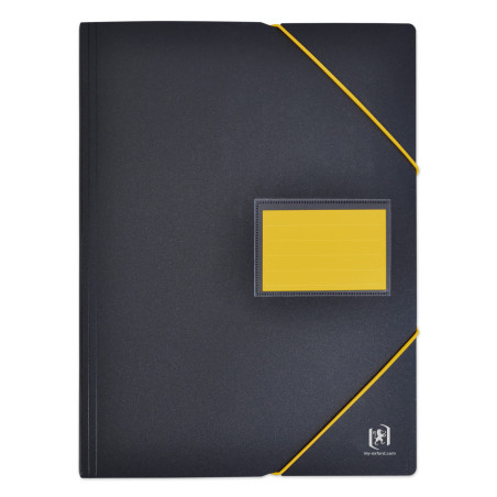 OXFORD Protège-Documents Students A4 200 vues / 100 Pochettes Couverture Polypro Bicolore Noir/Jaune