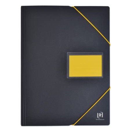 OXFORD Protège-Documents Students A4 200 vues / 100 Pochettes Couverture Polypro Bicolore Noir/Jaune