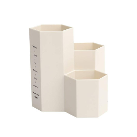 AhfuLife Pot Créatif Hexagonal Multifonction pour Ranger Pinceaux de Maquillage, Pinceaux, Stylos, Papeterie - Décoration de Bur
