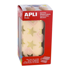 APLI Kids 12044 Rouleau de 1416 gommettes étoiles Or