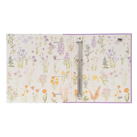 Grupo Erik - Classeur A4 4 Anneaux - Botanical Wild Flowers, Classeur Rigide 4 Anneaux, Format 27 x 32 cm, Fournitures Scolaire,