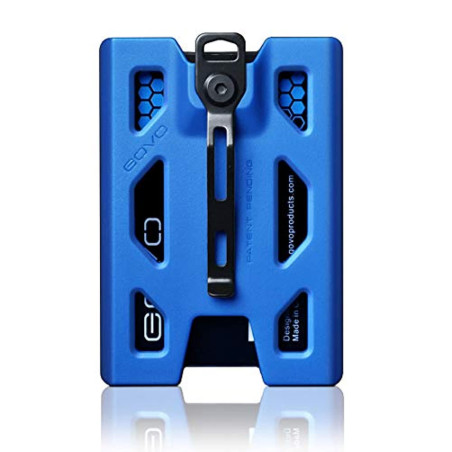 GOVO - Porte-badge en polycarbonate durable pouvant contenir 1 à 4 cartes bleu