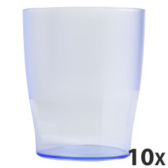 Exacompta - Réf. 67610D - Carton de 10 Pots à crayons ECOPEN - dimensions 6x8x9,5 cm - couleur bleu glacé translucide - Pour sto