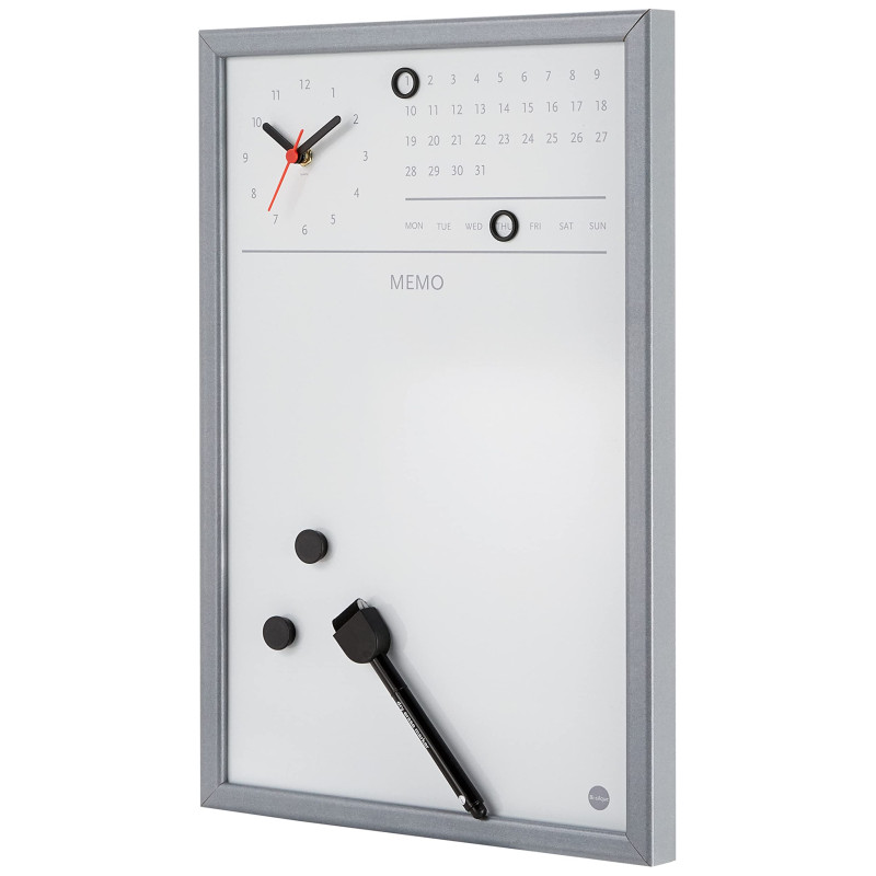 Bi-Office Tableau magnétique effaçable à sec avec Horloge/Planificateur Hebdomadaire 30 x 45 cm Gris Bi-Office Tableau magnétique effaçable à sec avec Horloge/Planificateur Hebdomadaire 30 x 45 cm Gris