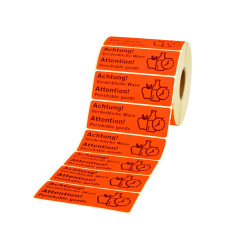 Prolac Étiquettes d'expédition - Attention ! Marchandise périssable - Étiquettes autocollantes avec forte adhérence dans un form