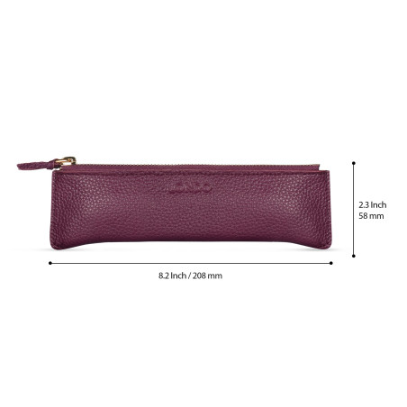 Londo Trousse en Cuir Véritable avec Fermeture Éclair – Étui à Crayons Élégant, Pochette Multifonction pour Bureau, Voyage & Quo