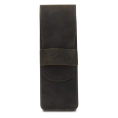 Londo Étui en Cuir Véritable pour Stylos et Crayons avec Fermeture – Trousse à Stylos, Pochette de Fournitures de Bureau et Voya