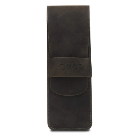 Londo Étui en Cuir Véritable pour Stylos et Crayons avec Fermeture – Trousse à Stylos, Pochette de Fournitures de Bureau et Voya
