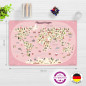 coveryourdesk Sous-main effaçable pour enfants - Carte du monde rose avec animaux - 60 x 40 cm - En vinyle de - Fabriqué en Alle coveryourdesk Sous-main effaçable pour enfants - Carte du monde rose avec animaux - 60 x 40 cm - En vinyle de - Fabriqué en Alle