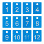 StayMax Étiquettes rectangulaires en plastique ABS avec trou numérotées de 1 à 50 Bleu StayMax Étiquettes rectangulaires en plastique ABS avec trou numérotées de 1 à 50 Bleu