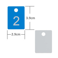 StayMax Étiquettes rectangulaires en plastique ABS avec trou numérotées de 1 à 50 Bleu