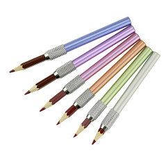 YOUSHARES Aluminium Assortiment Crayon Couleurs Allongement-Porte-crayon Prolongateur pour Crayons de Couleur dans la Taille Rég