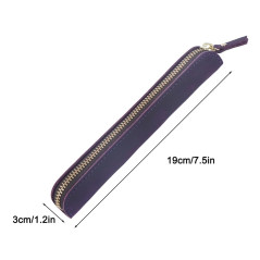 MiOYOOW Étui à Stylo en Cuir, Étui de Protection pour Stylo Rétro avec Fermeture Éclair pour Stylos Plume Crayons