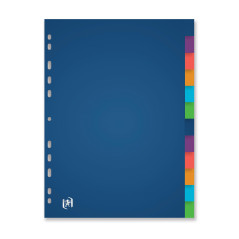 OXFORD Intercalaires Neutres A4XL 12 Positions Polypro Translucide Epaisseur 30/100ème Coloris Assortis