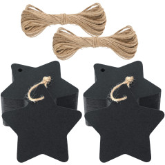 Lot de 100 étiquettes en papier avec ficelle de jute de 30,5 m, idéales pour les mariages, les fêtes, les prix, les bagages 6 CM