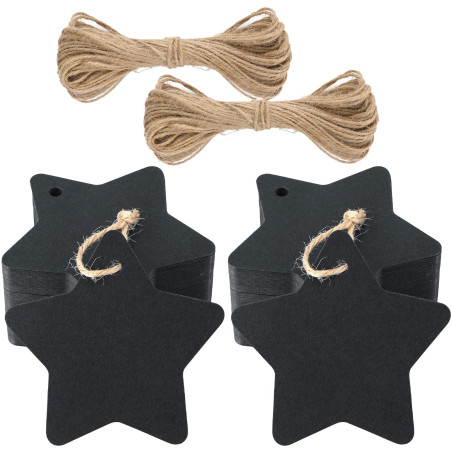 Lot de 100 étiquettes en papier avec ficelle de jute de 30,5 m, idéales pour les mariages, les fêtes, les prix, les bagages 6 CM
