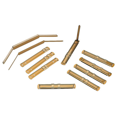 Grafoplás 5400050 Boîte de 50 Fasteners métalliques à reliure avec languette et coulissante, grenat