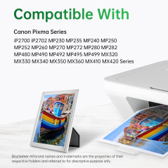 LEMERO 512 513 XL d'encre Compatibles pour Cartouche Encre Canon 512 513 Noir et Couleur pour Canon Pixma iP2700 MP495 MP230 MP2