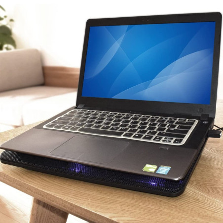EWENT EW1256 - Support pour ordinateur portable 17" avec système de refroidissement, noir