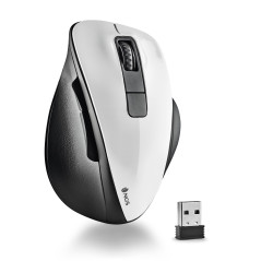NGS Bow White - Souris sans Fil RF 2,4Ghz, Souris Optique Wireless 800/1200/1600dpi pour Ordinateur, Scroll + 5 Boutons, Ergonom