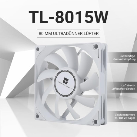 Thermalright TL-9015W ventilateur de boîtier d'ordinateur ventilateur PWM silencieux 4pin PC, 15mm Slimline cooler fan, 2700RPM
