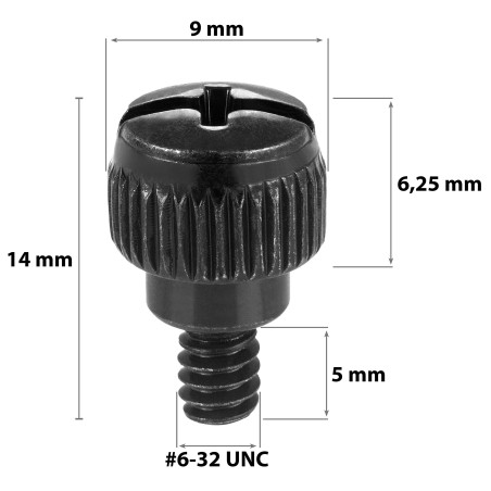 Poppstar 25x Vis moletées pour boîtiers de PC #6-32 x 6mm